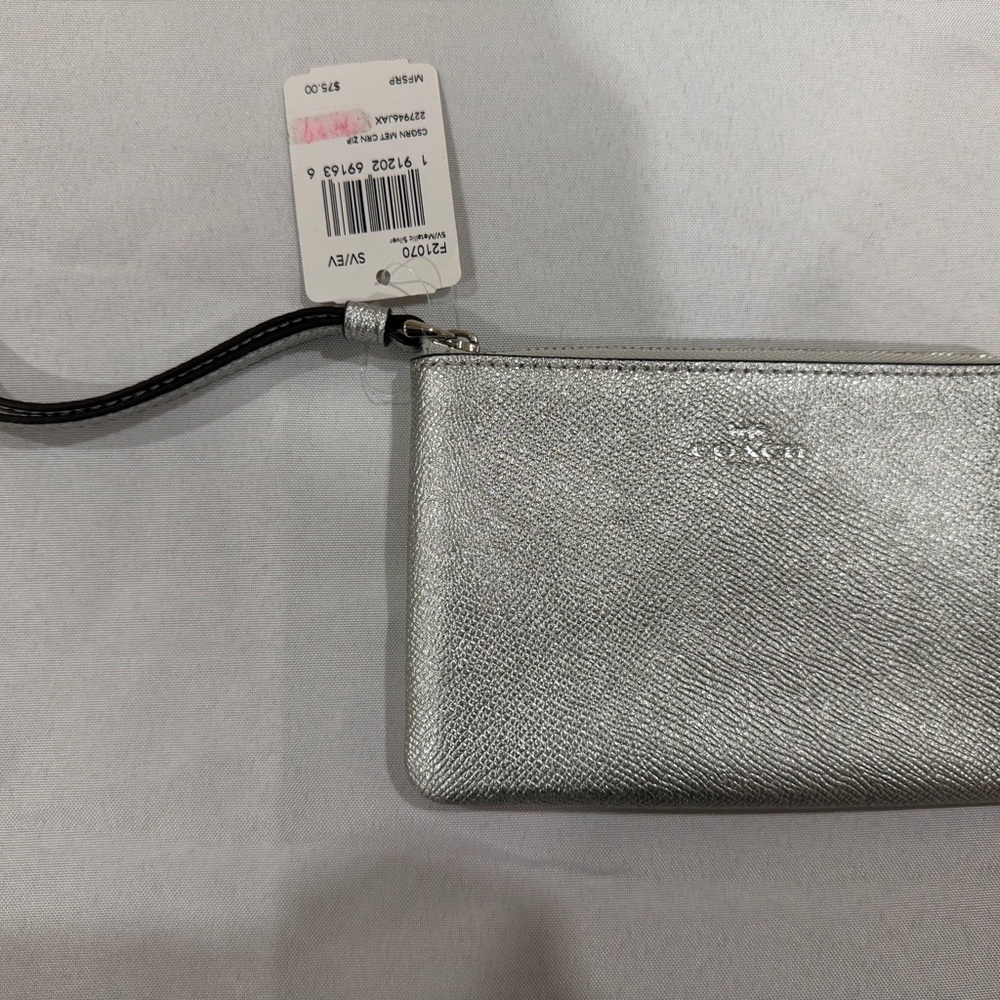 Coach Metallic Textured Clutch